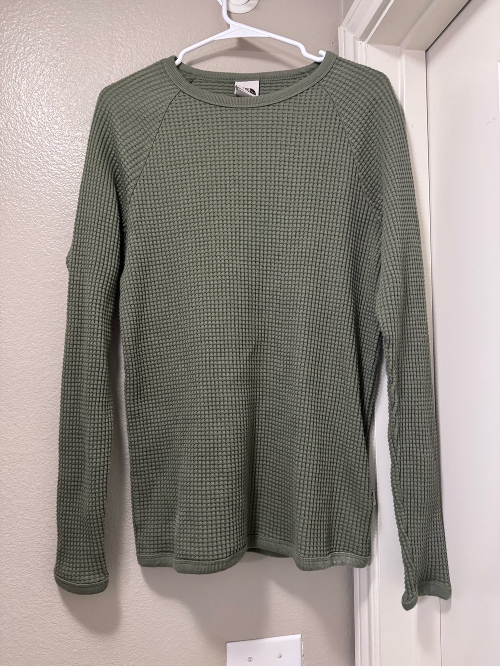 The North Face Waffle Knit Long Sleeve Top - Sage Green